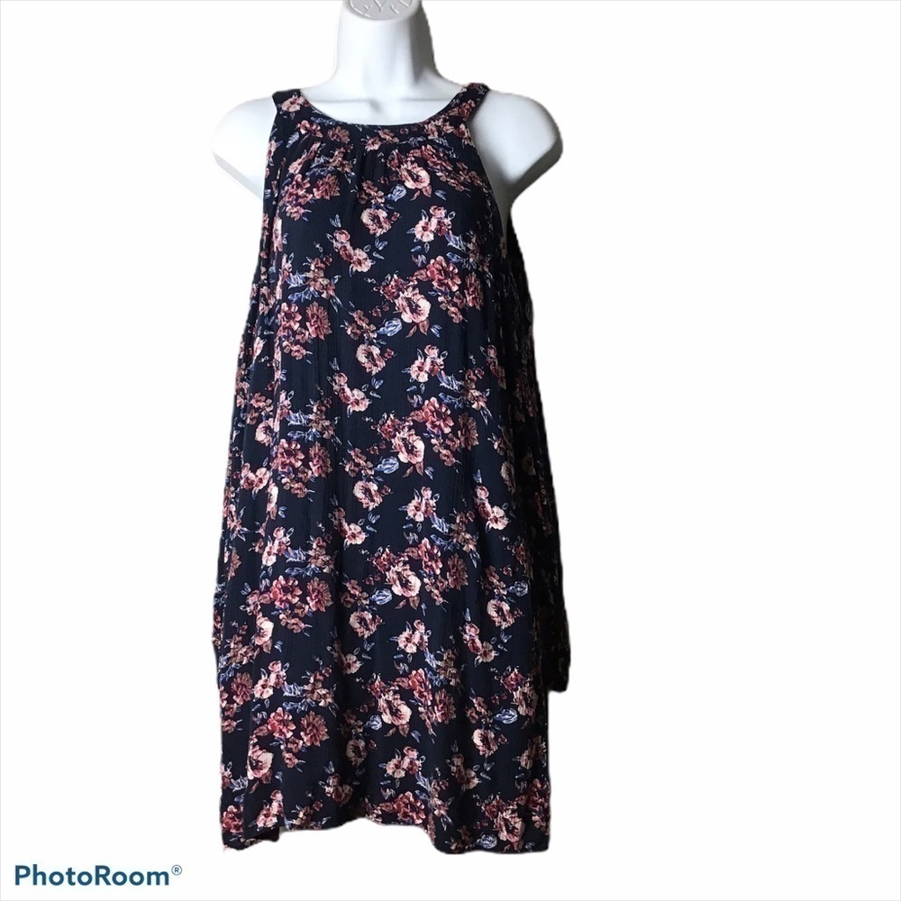 Band of Gypsies Floral Cold Shoulder Mini Dress